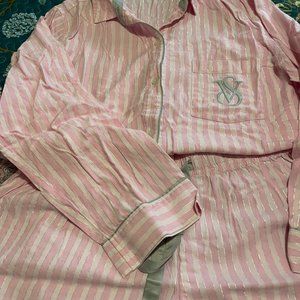 Victoria's Secret long sleeved/long pant 2 piece pajamas with metallic thread